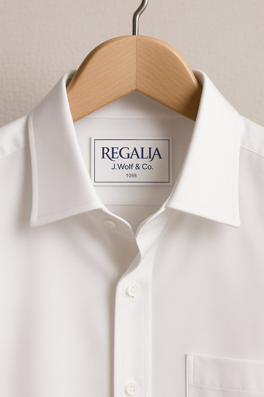 Mens DOBBY White Shirt Non Iron Right over Left - All-Day Fresh Look