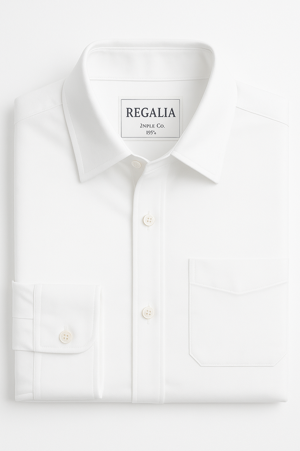 Mens DOBBY White Shirt Non Iron Right over Left - All-Day Fresh Look
